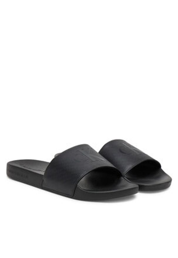 Calvin Klein Jeans Klapki Slide Aop Print YM0YM01269 Czarny. Kolor: czarny. Wzór: nadruk