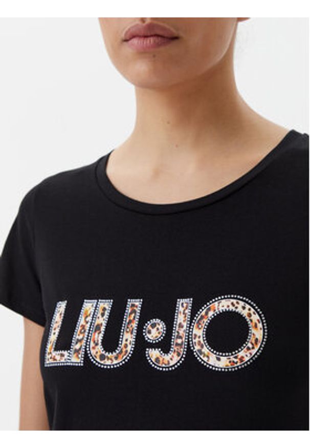 Liu Jo Beachwear T-Shirt VA5154 JS003 Czarny Regular Fit. Kolor: czarny. Materiał: bawełna