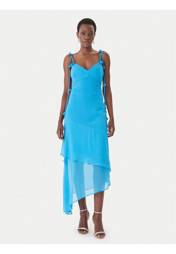 Guess Sukienka koktajlowa W6GKAD W2526 Niebieski Regular Fit. Kolor: niebieski. Materiał: syntetyk. Styl: wizytowy