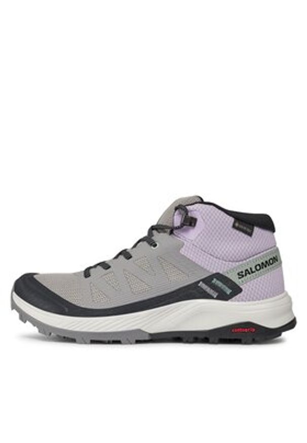 salomon - Salomon Trekkingi Outrise Mid GORE-TEX L47160600 Czarny. Kolor: szary. Materiał: syntetyk
