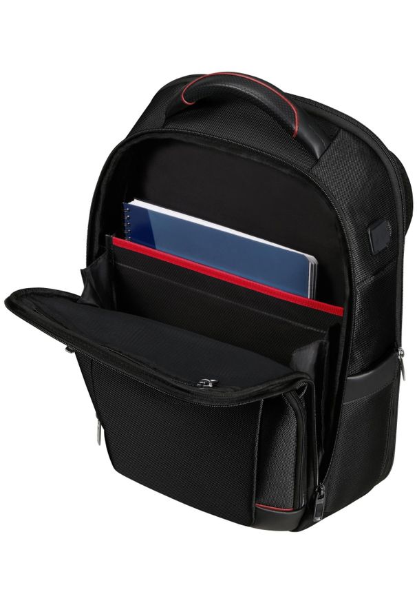 Plecak Samsonite 147140 1041 15.6'' PRO-DLX 6 czarny. Kolor: czarny. Materiał: materiał, skóra. Wzór: kolorowy. Styl: biznesowy, elegancki
