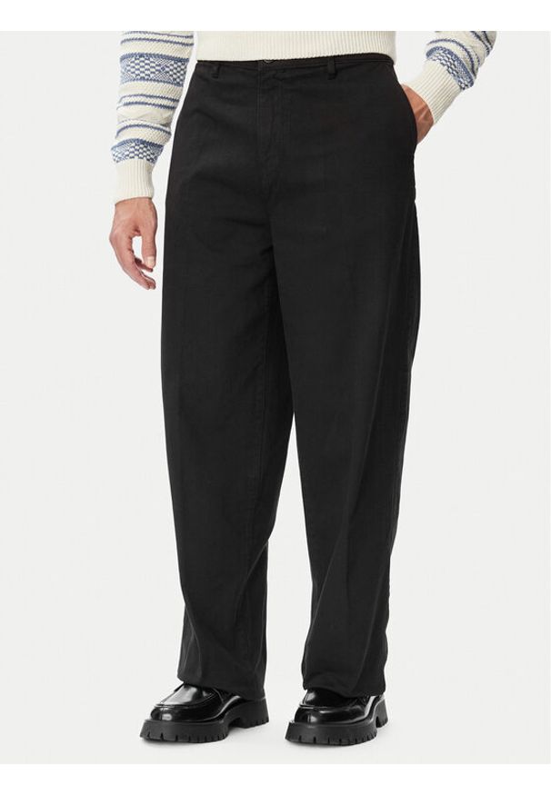 Guess Chinosy M5YB60 WGCV1 Czarny Wide Leg. Kolor: czarny. Materiał: bawełna