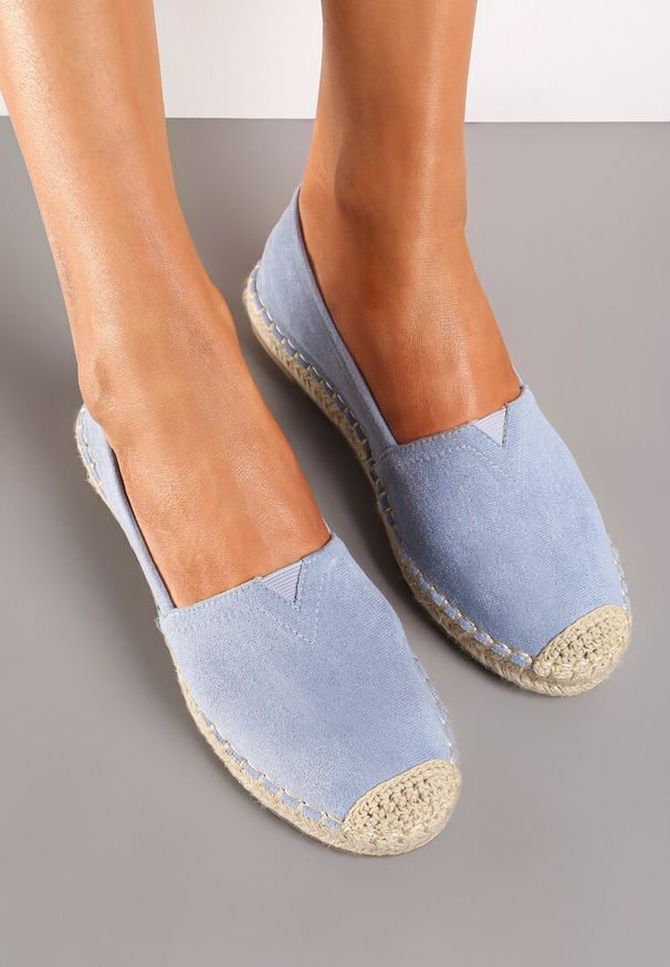 Renee - Jasnoniebieskie Espadryle na Płaskiej Jutowej Podeszwie Lenarssa. Kolor: niebieski. Styl: boho