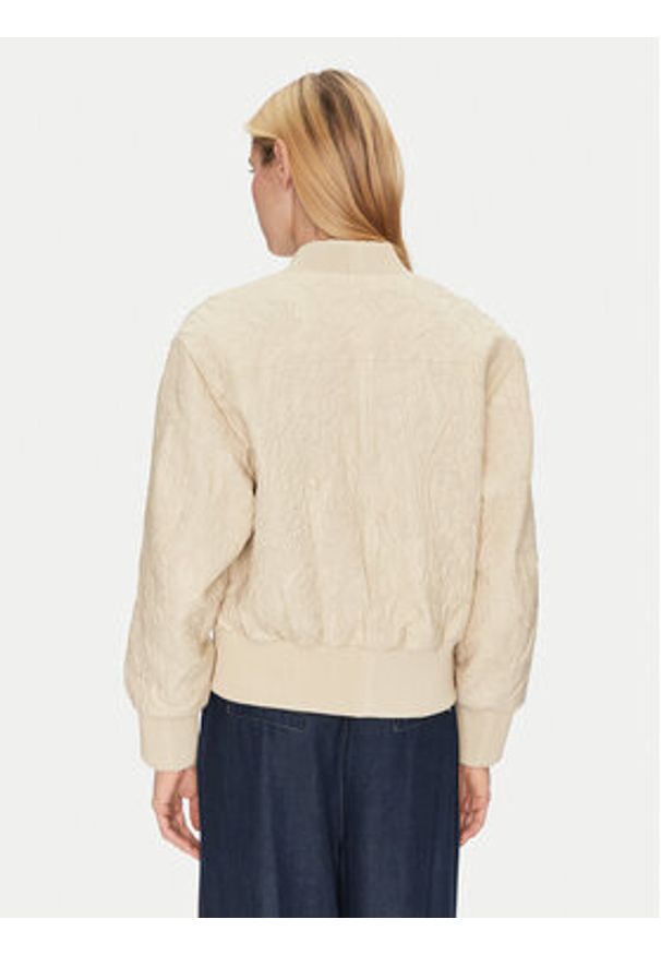 Munthe Kurtka skórzana Ferril 251151525105 Beżowy Relaxed Fit. Kolor: beżowy. Materiał: skóra