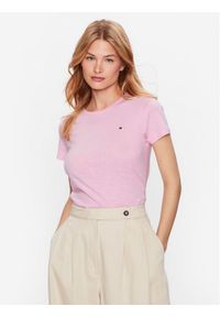 TOMMY HILFIGER - Tommy Hilfiger T-Shirt 1985 WW0WW37857 Różowy Slim Fit. Kolor: różowy. Materiał: bawełna #1
