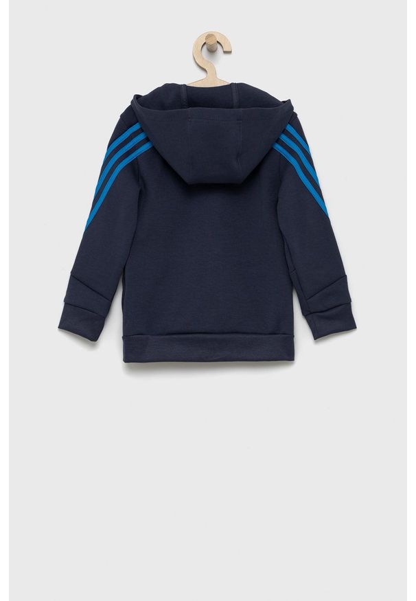 adidas Performance Bluza dziecięca kolor granatowy z kapturem gładka. Okazja: na co dzień. Typ kołnierza: kaptur. Kolor: niebieski. Materiał: materiał, bawełna. Wzór: gładki. Styl: casual