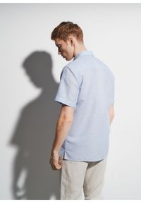 Ochnik - Koszula męska z krótkim rękawem. Kolor: niebieski. Materiał: bawełna. Długość rękawa: krótki rękaw. Długość: krótkie #3
