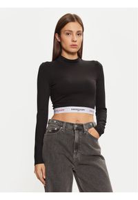 Tommy Jeans Bluzka DW0DW19510 Czarny Slim Fit. Kolor: czarny. Materiał: syntetyk, wiskoza #1