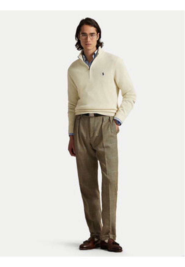 Polo Ralph Lauren Sweter 710859939503 Écru Regular Fit. Typ kołnierza: polo. Materiał: bawełna