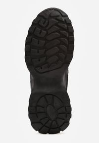 Born2be - Czarne Sneakersy na Grubej Podeszwie z Koronkowymi Wstawkami i Cyrkoniami Sephialle. Okazja: na spacer, na co dzień. Kolor: czarny. Materiał: koronka. Wzór: haft. Sport: turystyka piesza #3