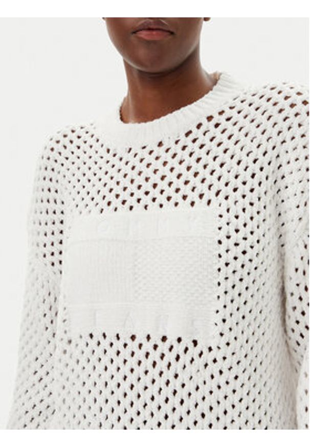 Tommy Jeans Sweter DW0DW20262 Écru Relaxed Fit. Materiał: syntetyk