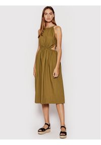 Sisley Sukienka letnia 4JOZLV00U Brązowy Regular Fit. Kolor: brązowy. Materiał: bawełna. Sezon: lato #1