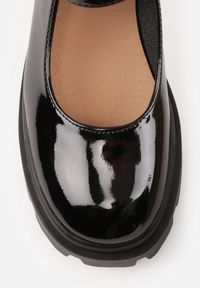 Born2be - Czarne Lakierowane Półbuty Mary Jane na Obcasie i Platformie Daloma. Zapięcie: pasek. Kolor: czarny. Materiał: lakier. Sezon: wiosna, jesień, lato. Obcas: na obcasie. Wysokość obcasa: średni #9