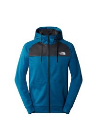 Bluza The North Face Reaxion 0A7Z9OZO51 - niebieska. Okazja: na co dzień. Kolor: niebieski. Materiał: polar, tkanina, skóra, poliester. Wzór: aplikacja. Styl: casual, klasyczny