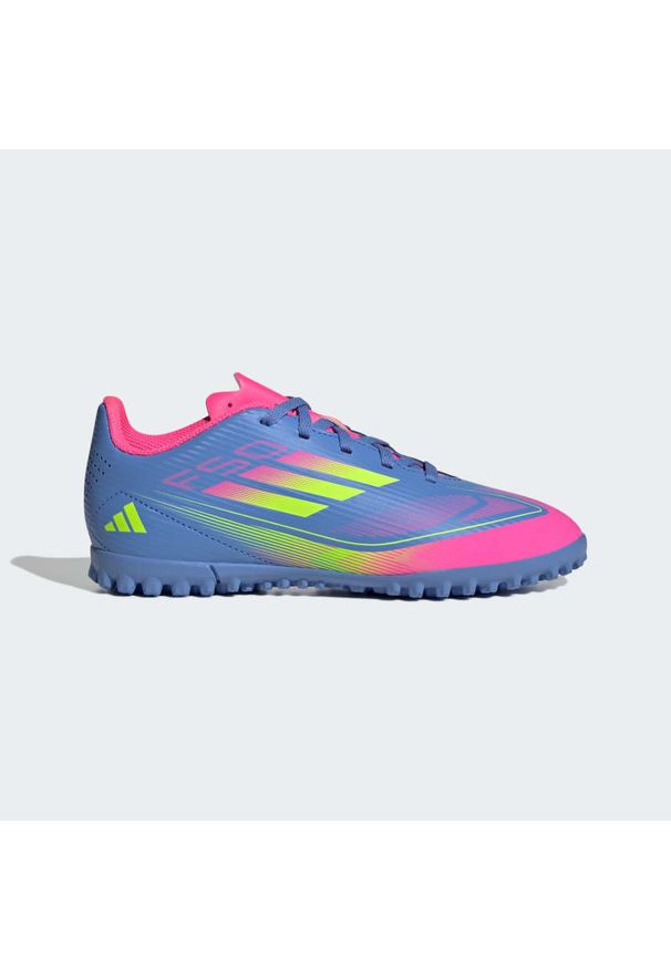 Adidas - Buty F50 Club TF Kids. Kolor: różowy, niebieski, wielokolorowy, żółty. Sport: piłka nożna