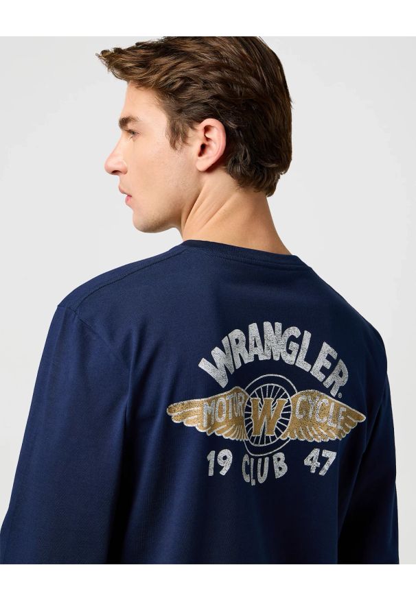 Wrangler - MESKA KOSZULKA WRANGLER LS AMERICANA TEE NAVY 112371469