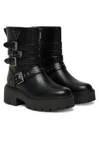 Guess Botki FLTSVO FAL10 Czarny. Kolor: czarny. Materiał: skóra