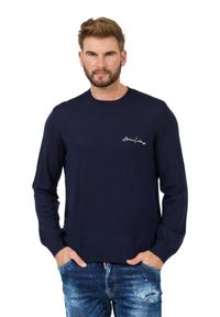 Armani Exchange - ARMANI EXCHANGE Granatowy sweter Jumpers. Kolor: niebieski #3