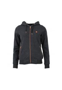 PEAK MOUNTAIN - Damska bluza polarowa z kapturem Peak Mountain Alice. Typ kołnierza: kaptur. Kolor: szary. Materiał: polar. Sezon: zima. Sport: narciarstwo #1