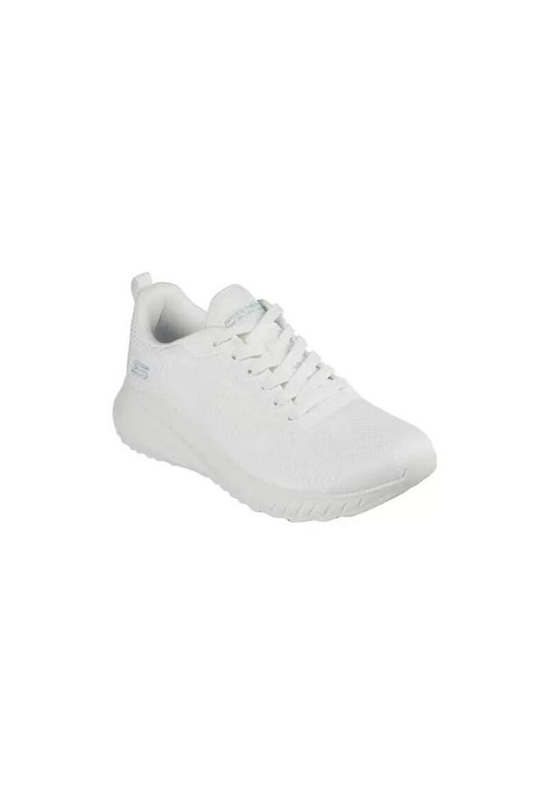 skechers - Buty do chodzenia damskie Skechers Bobs Squad Chaos Face Off. Zapięcie: sznurówki. Kolor: biały. Materiał: guma, materiał, tkanina, syntetyk. Szerokość cholewki: normalna. Sport: turystyka piesza