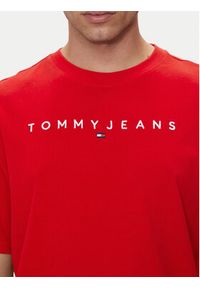 Tommy Jeans T-Shirt Linear Logo DM0DM17993 Czerwony Regular Fit. Kolor: czerwony. Materiał: bawełna #4