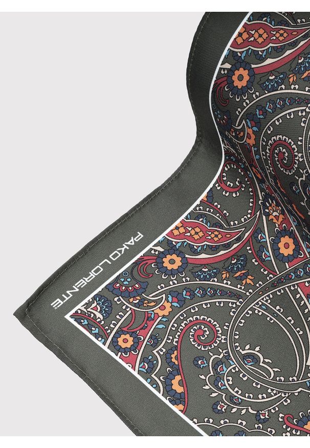 Pako Lorente - PAKO LORENTE - Zielona poszetka męska paisley. Kolor: zielony. Materiał: poliester. Wzór: paisley