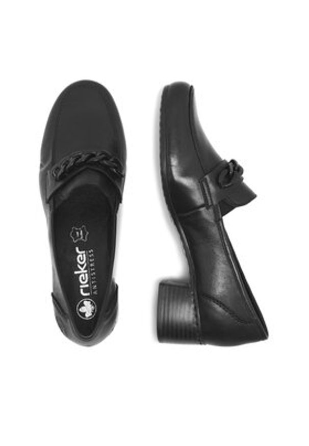 Rieker Loafersy 41660-00 Czarny. Kolor: czarny. Materiał: skóra