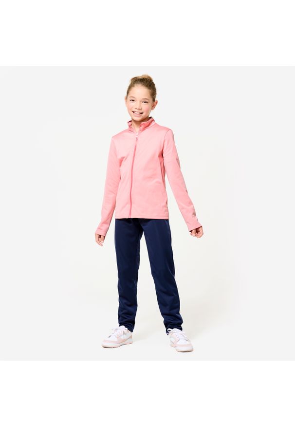 DOMYOS - Dres dziecięcy Domyos Gym'y. Okazja: na uczelnię. Kolor: różowy. Materiał: materiał, poliester. Styl: sportowy, klasyczny