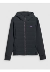 4f - 4F Kurtka z wypełnieniem syntetycznym damska - czarna XL. Okazja: na co dzień. Kolor: czarny. Materiał: syntetyk. Styl: casual #1