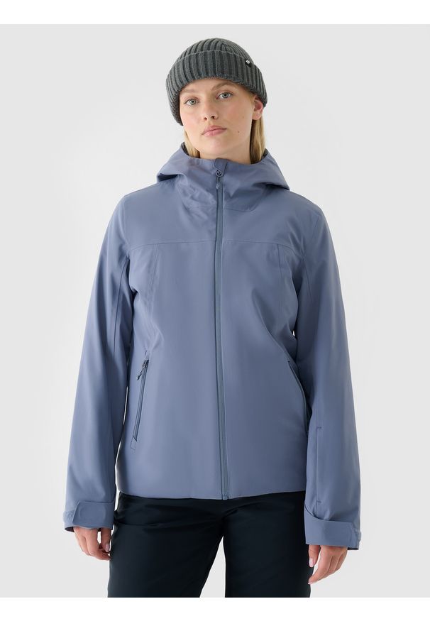 4f - 4F Kurtka narciarska membrana 5000 damska - granatowa XS. Okazja: na co dzień. Typ kołnierza: kaptur. Kolor: niebieski. Materiał: poliester, syntetyk, materiał, puch. Długość: długie. Sezon: zima. Styl: klasyczny, casual, sportowy