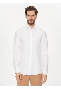 BOSS - Boss Koszula H Hank Kent C1 214 50490234 Biały Slim Fit. Typ kołnierza: kołnierzyk klasyczny. Kolor: biały. Materiał: len #1