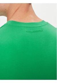 Karl Lagerfeld - KARL LAGERFELD T-Shirt 755055 542221 Zielony Regular Fit. Typ kołnierza: dekolt w karo. Kolor: zielony. Materiał: bawełna #5