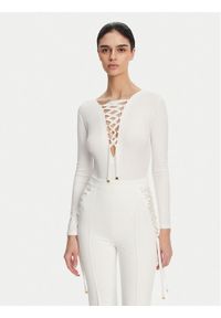 Elisabetta Franchi Body BO-019-51E2-V350 Biały Slim Fit. Kolor: biały. Materiał: wiskoza #1