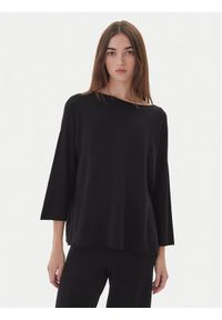 Kontatto Sweter 3M0801C Czarny Regular Fit. Kolor: czarny. Materiał: syntetyk, wiskoza #1