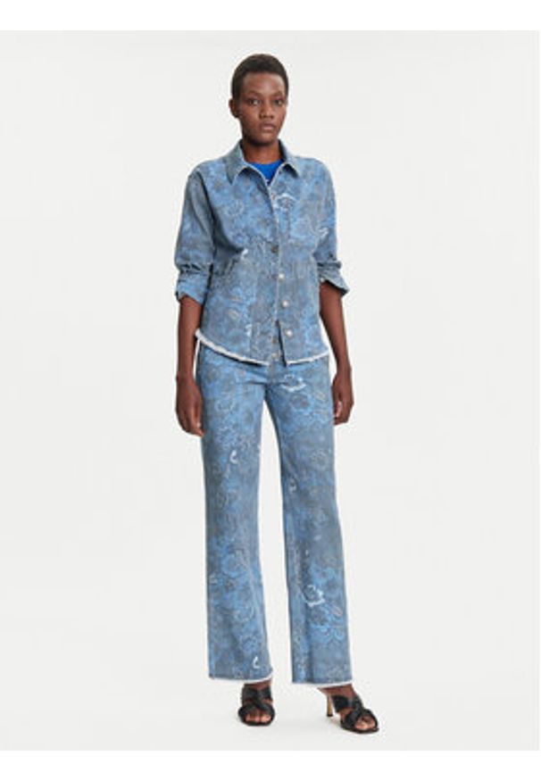 Desigual Koszula jeansowa Pasleyblue 25WWEW68 Niebieski Loose Fit. Kolor: niebieski. Materiał: bawełna