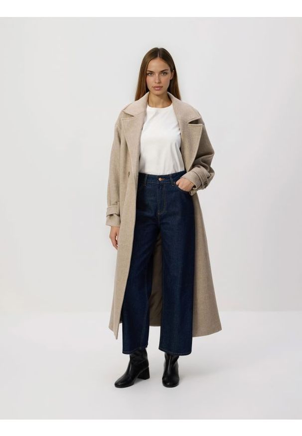 Reserved - Jeansy culotte - granatowy. Kolor: niebieski