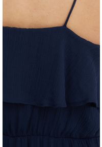 Vero Moda sukienka kolor granatowy maxi rozkloszowana. Kolor: niebieski. Materiał: tkanina, poliester, materiał. Długość rękawa: na ramiączkach. Typ sukienki: rozkloszowane. Długość: maxi