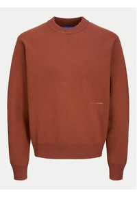 Jack & Jones - Jack&Jones Sweter Vesterbro 12261852 Brązowy Loose Fit. Kolor: brązowy. Materiał: wiskoza