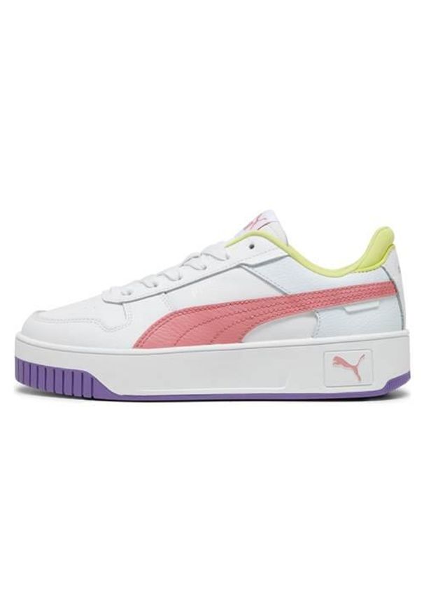 Buty do chodzenia dla dzieci Puma Carina Street. Kolor: biały, wielokolorowy. Materiał: materiał, syntetyk. Szerokość cholewki: normalna. Sport: turystyka piesza