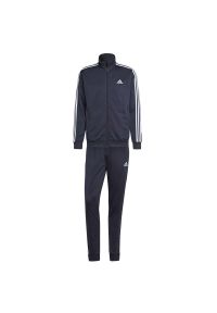 Adidas - Dres adidas Sportswear Basic 3-Stripes Tricot Track Suit HZ2220 - granatowy. Okazja: do pracy. Kolor: niebieski. Materiał: dresówka. Długość: krótkie. Styl: klasyczny