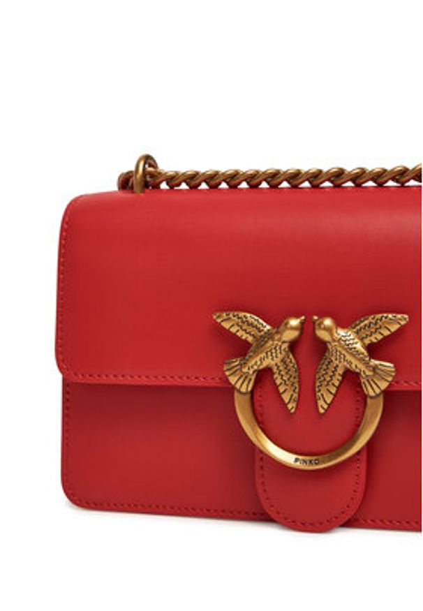 Pinko - PINKO Torebka Love One Mini Dc PE 25 PCPL 00074 A0F1 Czerwony. Kolor: czerwony. Materiał: skórzane