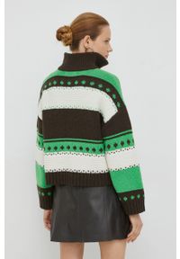 Samsoe & Samsoe - Samsoe Samsoe sweter wełniany kolor zielony z półgolfem. Kolor: zielony. Materiał: wełna. Długość: krótkie #2