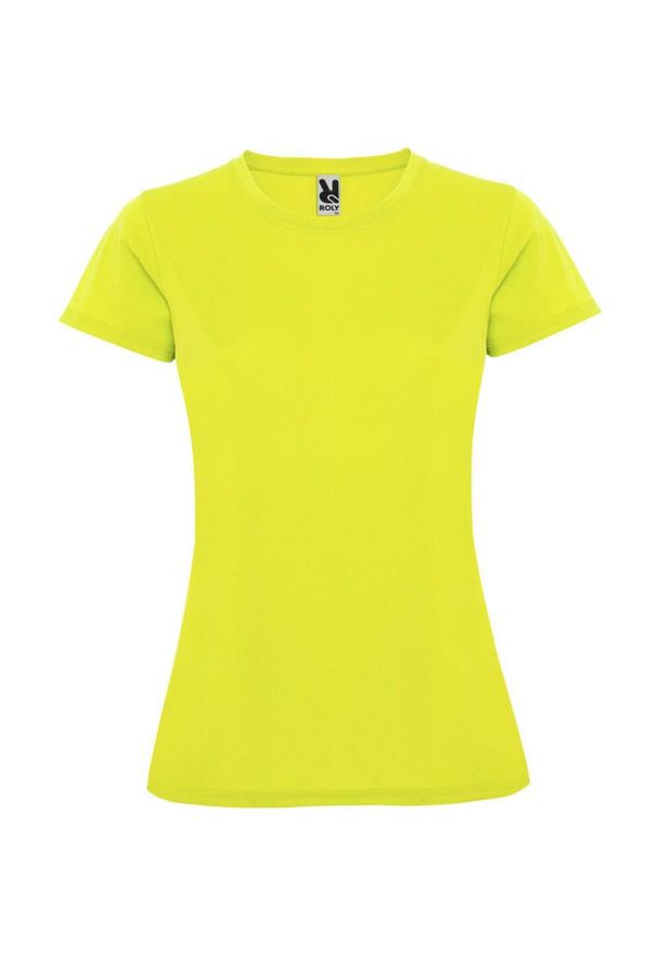 ROLY - Damska Koszulka Sportowa Montecarlo Z Krótkim Rękawem. Kolor: żółty. Długość rękawa: krótki rękaw. Długość: krótkie. Sport: turystyka piesza