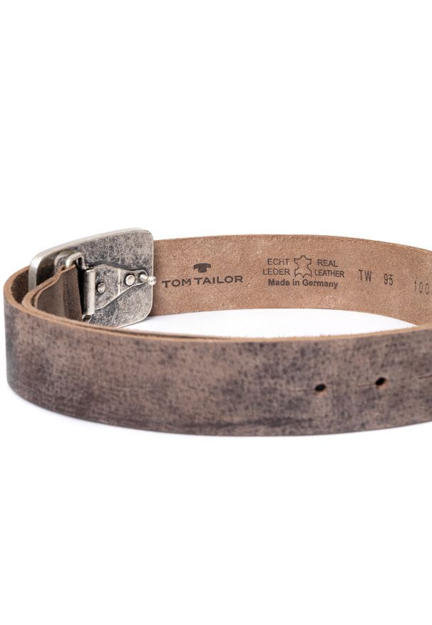 Tom Tailor - TOM TAILOR PASEK SKÓRZANY TG1001R15 40mm Gürtel Q.2091 0681. Materiał: skóra. Wzór: paski. Styl: klasyczny