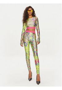 Versace Jeans Couture Bluzka 76HAH218 Kolorowy Slim Fit. Materiał: syntetyk. Wzór: kolorowy #3