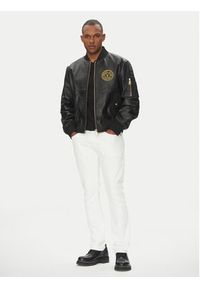 Versace Jeans Couture Kurtka skórzana 78GAVP06 Czarny Regular Fit. Kolor: czarny. Materiał: skóra
