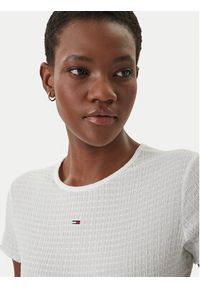 Tommy Jeans T-Shirt Smock Seersucker DW0DW22219 Biały Slim Fit. Kolor: biały. Materiał: syntetyk #4