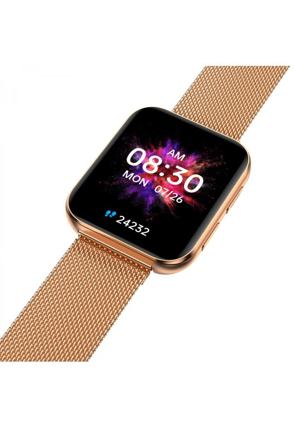 GARETT - Garett GRC Maxx złoty stalowy. Rodzaj zegarka: smartwatch. Kolor: szary, złoty, wielokolorowy. Styl: sportowy, elegancki, klasyczny
