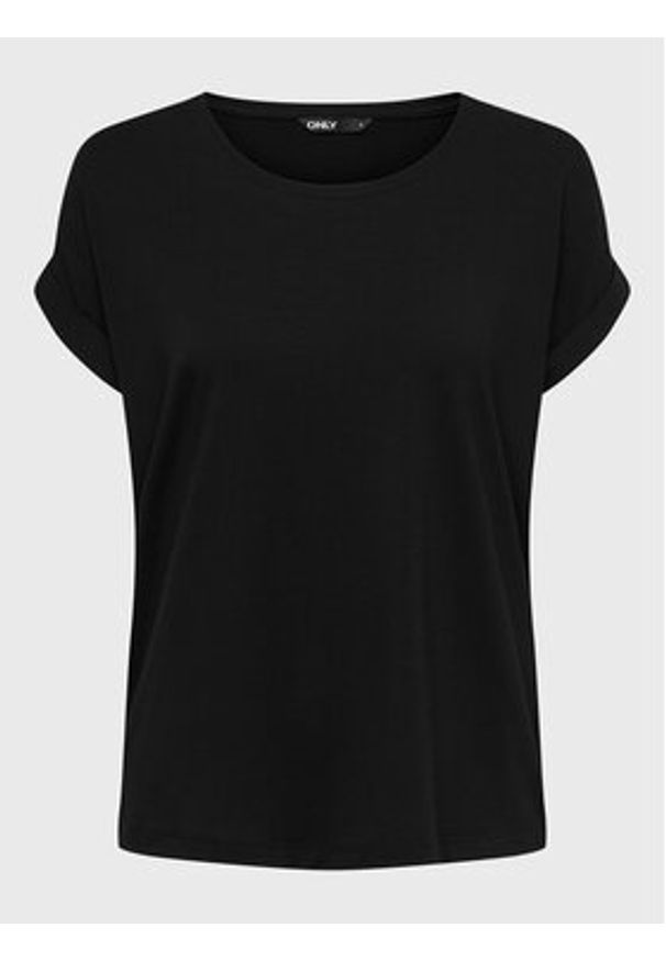 only - ONLY T-Shirt Moster 15106662 Czarny Loose Fit. Kolor: czarny. Materiał: wiskoza