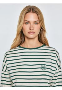 Big-Star - Bluzka damska w paski beżowo-zielone Alerra 304. Okazja: na co dzień. Kolor: zielony. Materiał: jeans, dzianina. Wzór: paski. Styl: casual #3
